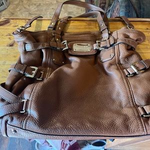 Michael Kors Brown Pebbled Leather Jet Set Tote